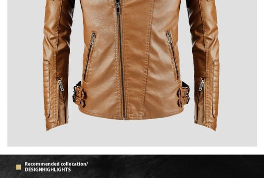Chaqueta de Cuero PU con Forro Polar para Hombre - Estilo Moderno - Image 12