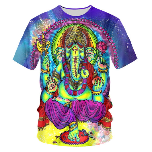 Playera Casual Estampado Psicodélico 3D con Tecnología Transpirable - Image 16