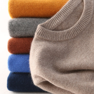 Suéter de Cachemir para Hombre Cuello Redondo Acolchado - Image 3