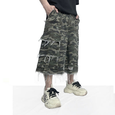 Shorts de Trabajo Camuflaje Pierna Ancha - Estilo Casual Moderno - Image 3