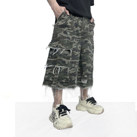 Shorts de Trabajo Camuflaje Pierna Ancha - Estilo Casual Moderno - Image 3
