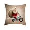 Funda de Almohada Navideña con Diseño de Anciano Navideño