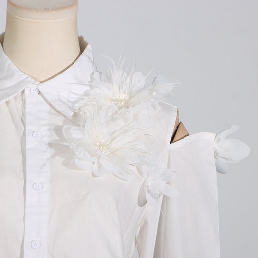 Blusa Floral con Diseño Irregular y Detalles Cosidos para Mujer - Image 12