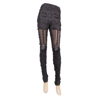 Leggings Ajustados con Malla y Detalles Desgarrados Estilo Ghost Claw - Image 4