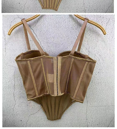 Corpiño de Encaje Mesh Estilo Francés - Diseño Trasero Plástico para Usar como Prenda - Image 10