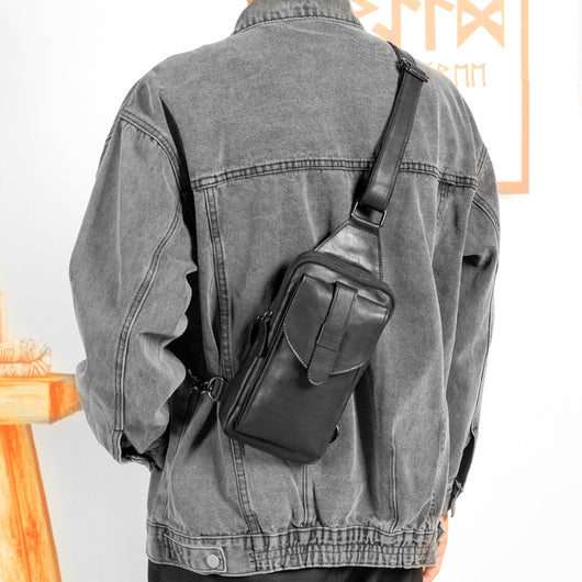 Bolsa de Pecho de Cuero para Hombre - Estilo Urbano - Image 10