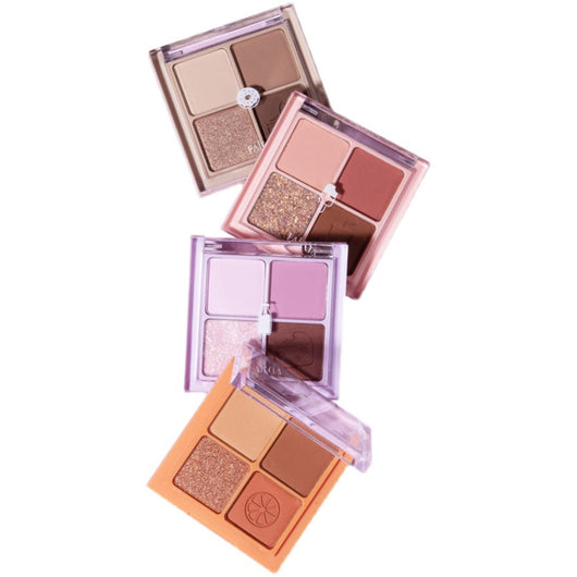 Paleta de Sombras de Ojos 4 Colores Mate Perlado Gris Tierra Púrpura Impermeable con Brillo - Image 12