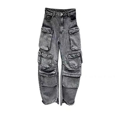 Pantalones Vaqueros Anchos con Múltiples Bolsillos - Estilo Casual Moderno - Image 6
