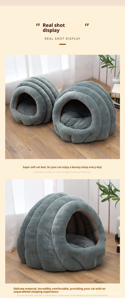 Cama Nido para Gatos Cerrada de Cuatro Estaciones - Image 11