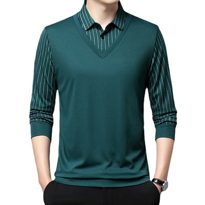 Suéter Tipo Camisa Falsa Dos Piezas para Hombre - Manga Larga Otoño - Image 5