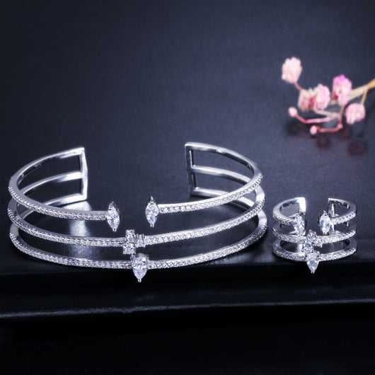 Pulsera de Circonia Cúbica con Tres Filas de Micro Incrustaciones - Image 12