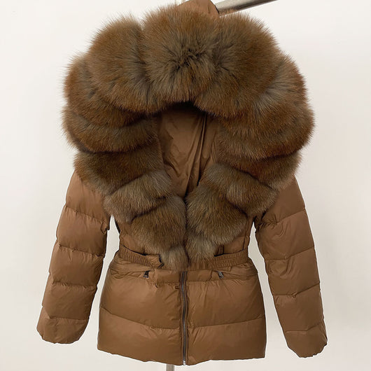 Chaqueta Acolchada Corta Ajustada para Mujer con Forro de Piel - Image 3