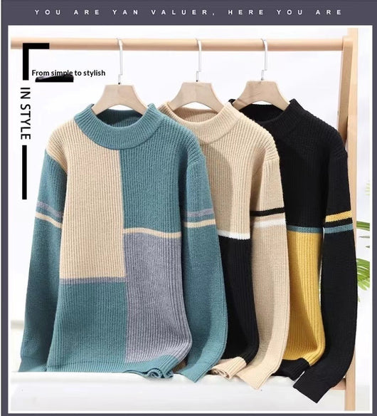 Suéter Base Layer Holgado de Bloques de Color - Calidez Effortless - Image 11