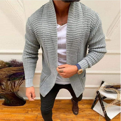 Cardigan Tejido a Rayas para Hombre - Estilo Casual Versátil - Image 8