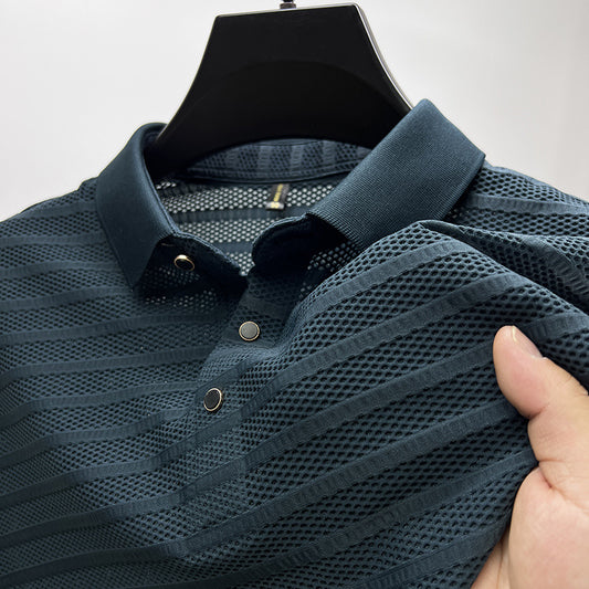Camiseta Hombre Manga Corta Mesh Calada Seda de Hielo Premium