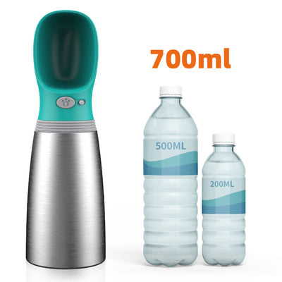 Botella de Agua Portátil para Perros 700ml Acero Inoxidable a Prueba de Fugas - Image 9