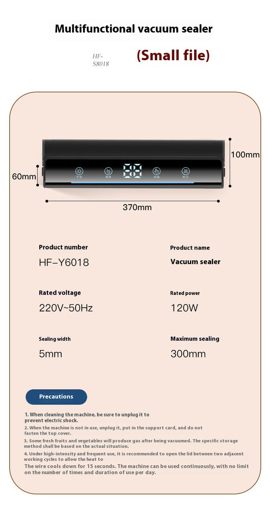 Máquina Selladora al Vacío Automática para el Hogar - Image 7