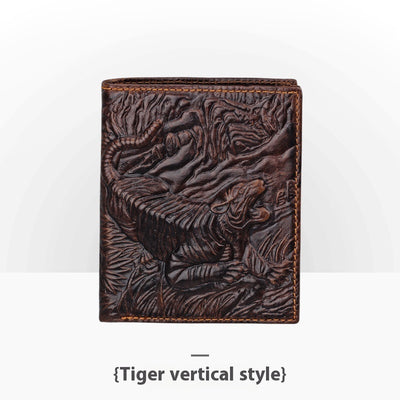 Cartera de Cuero Artesanal Grabada Retro para Hombre - Image 13