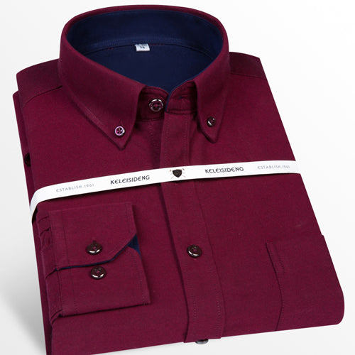Camisa Casual Slim Fit de Algodón Grueso sin Planchado para Hombre - Image 9