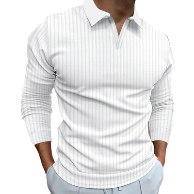 Camisa Casual Ejecutiva de Manga Larga con Solapa - Colores Sólidos para Hombre - Image 2