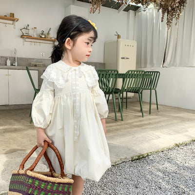 Vestido de Princesa con Mangas Abullonadas para Niña en Cumpleaños