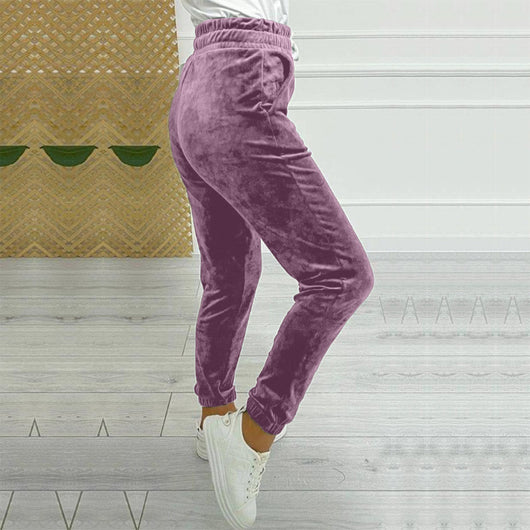 Pantalones Jogger de Terciopelo Estilo Coreano con Cintura Elástica para Mujer - Image 25