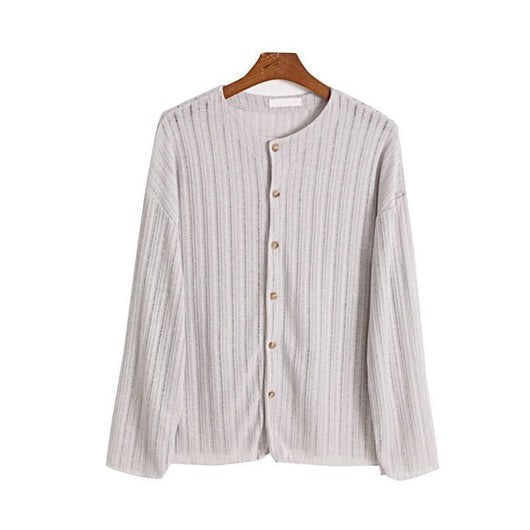 Cardigan Calado de Cuello Redondo en Colores Sólidos - Image 16