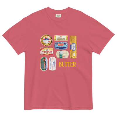 Camiseta Casual Estampado Mantequilla Cuello Redondo Manga Corta