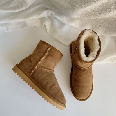 Botas de Nieve para Mujer con Plataforma de Cuero y Forro Polar - Image 14