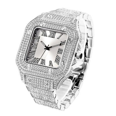 Reloj Hip Hop Cuadrado con Diamantes Completos para Hombre - Image 8