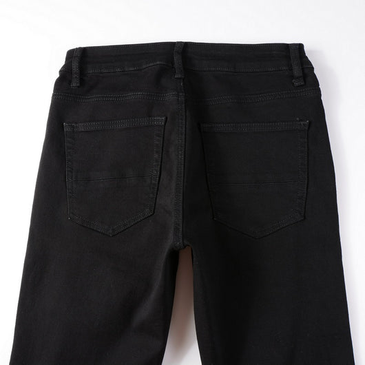 Jeans Slim Fit Rotos con Parches Plateados para Hombre - Image 13