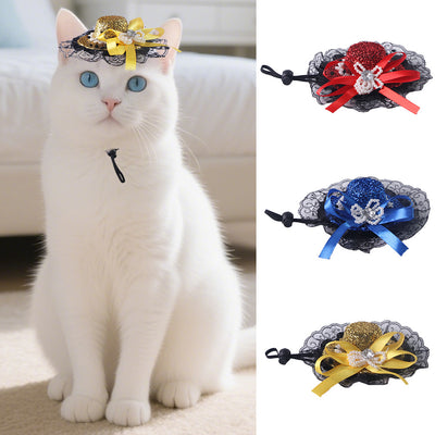 Sombrero de Encaje para Gatos - Accesorios para Sesiones Fotográficas y Disfraces - Image 2