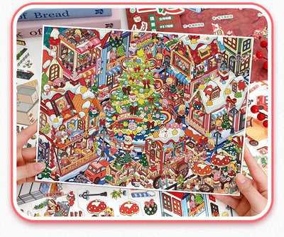 Pegatinas 3D Pueblo Navideño - Escenas Miniatura para Diarios y Scrapbooking - Image 11