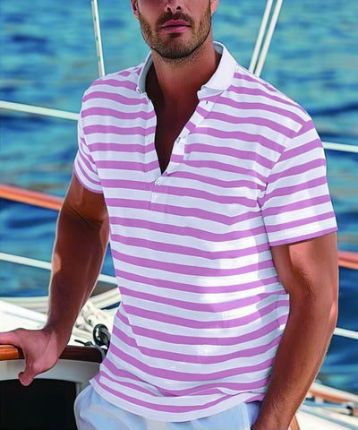 Polo Casual de Rayas para Hombre - Cómodo y Versátil - Image 23