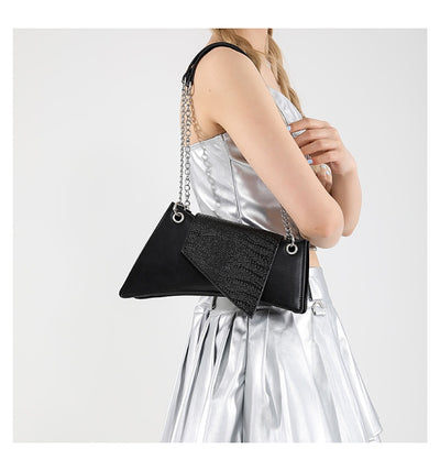 Cartera Cuadrada de Cuero Brillante con Patrón de Piedra para Mujer - Image 25