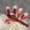 Uñas de Novia Ojo de Gato Rojo Intenso - Aplicación Manual Premium