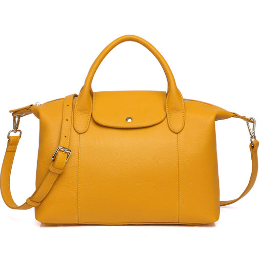 Bolso Boston de Cuero Curtido Grano Grande - Capacidad Amplia Primera Capa - Image 7
