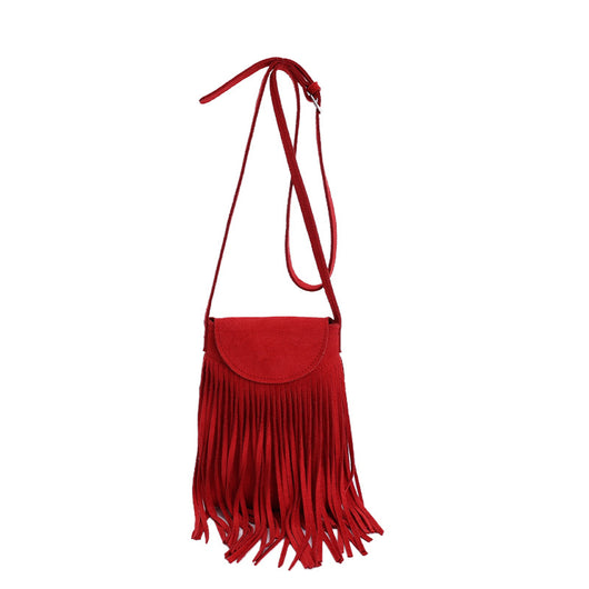 Bolso Bandolera Retro Gamuza Esmerilada con Borlas para Celular - Image 5