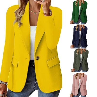 Blazer Casual Elegante para Mujer - Cardigan Ejecutivo de Manga Larga