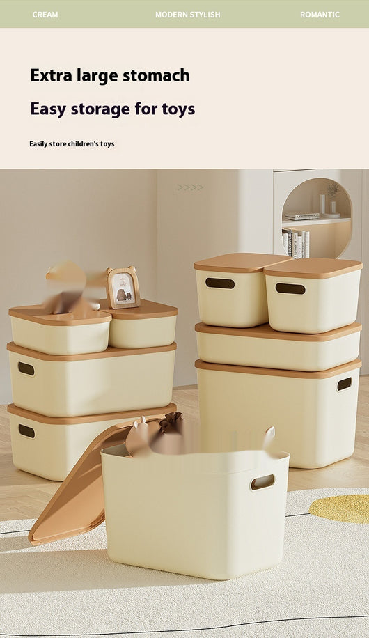 Caja de Almacenamiento Grande con Tapa para Ropa y Accesorios - Diseño Crema - Image 19