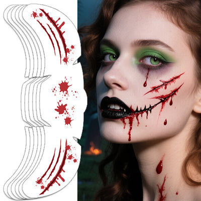 Tatuajes Temporales para la Cara a Prueba de Agua – Pegatinas de Tatuaje Falso para Halloween - Image 21