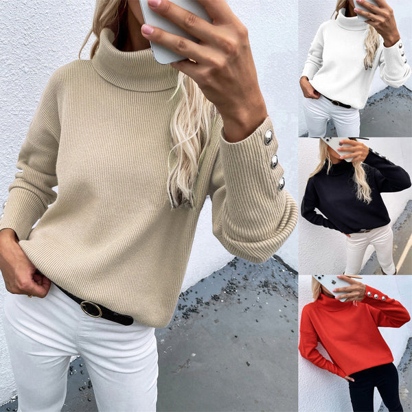Suéter Oversized Mujer Talla Alta - Tejido Casual Holgado Color Sólido
