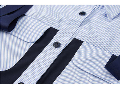 Camisa de Moda con Ribetes en Contraste Azul - Image 12