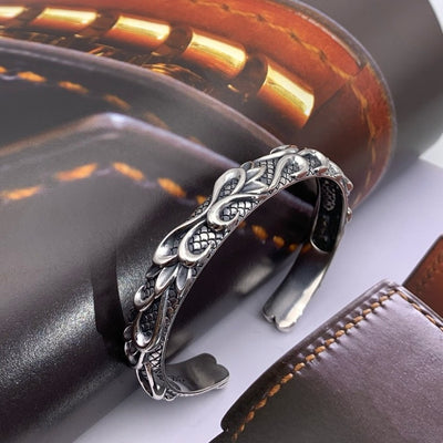 Pulsera de Plata Esterlina S925 Estilo Retro para Hombre con Acabado Envejecido - Image 2