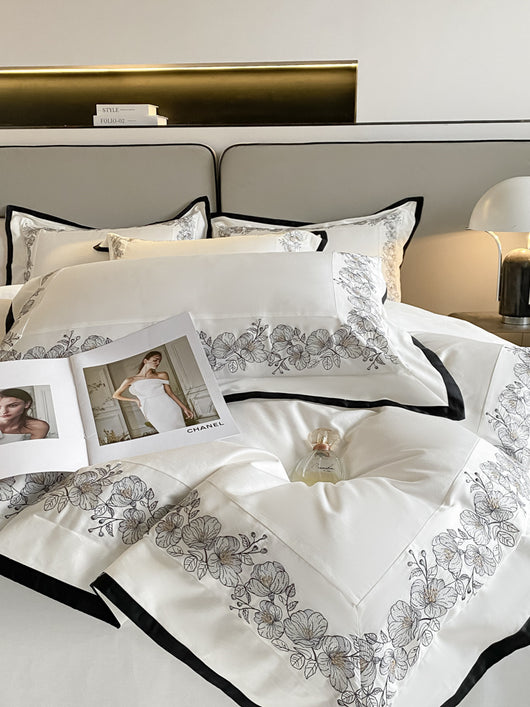 Juego de Cama 4 Piezas Algodón Pima 120 Hilos con Bordado Elegante - Image 25