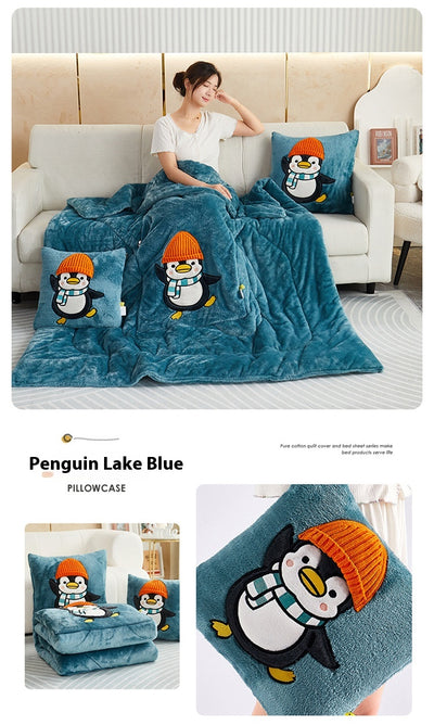 Almohada Manta Térmica Reversible 3D Pingüino - Dos en Uno - Image 25