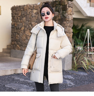 Abrigo de Invierno Coreano para Mujer - Algodón Grueso Largo - Image 21