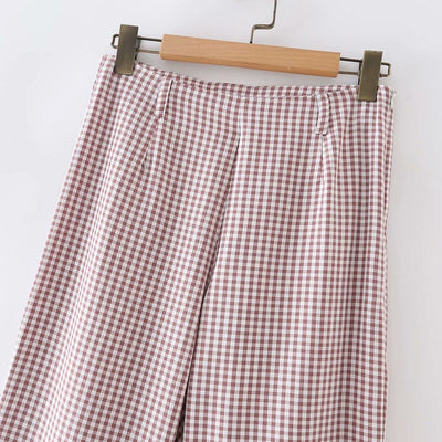 Pantalones Rectos de Cintura Alta con Estampado Pata de Gallo - Image 4