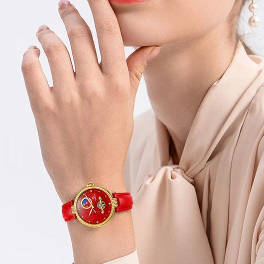 Reloj Mecánico para Mujer con Diseño Calado Elegante