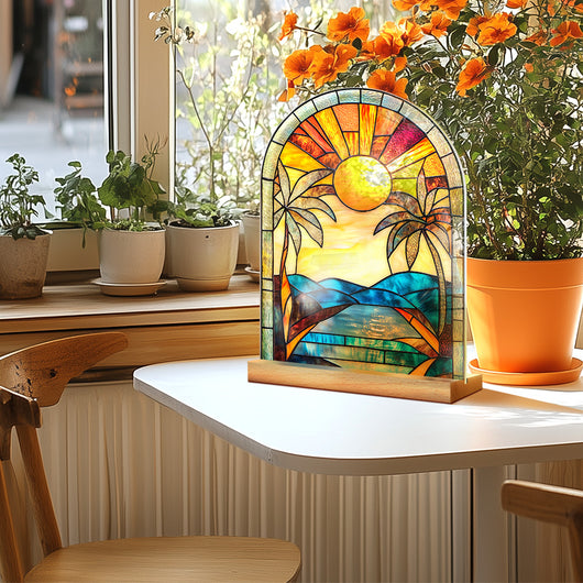 Adornos Decorativos Acrílicos con Efecto Cristal - Flores y Paisajes